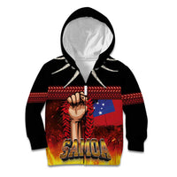 Personalised Samoan Spirit - Samoa Tribal Heritage Kid Hoodie LT03 Zip Hoodie Black - Polynesian Pride