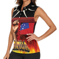 Personalised Samoan Spirit - Samoa Tribal Heritage Women Sleeveless Polo Shirt LT03 - Polynesian Pride