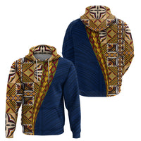Samoan Siapo Zip Hoodie Tatau Pattern Half Style LT03 - Polynesian Pride