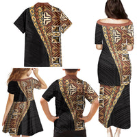 Samoan Siapo Family Matching Puletasi and Hawaiian Shirt Tatau Pattern Half Style Retro Mode LT03 - Polynesian Pride