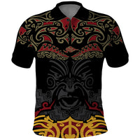 Custom New Zealand Rugby Polo Shirt Black Fern Maori Tribal Pattern LT03 Black - Polynesian Pride