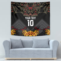 Custom New Zealand Rugby Tapestry Black Fern Maori Tribal Pattern