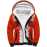 Custom Tonga Rugby Sherpa Hoodie Ikale Tahi Ngatu Tribal Pattern LT03 Unisex Orange - Polynesian Pride