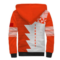 Custom Tonga Rugby Sherpa Hoodie Ikale Tahi Ngatu Tribal Pattern Half Style LT03 - Polynesian Pride