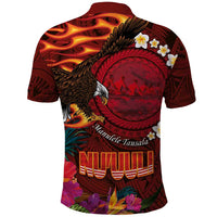 American Samoa Manulele Tausala Nu'uuli Polo Shirt Tatau Art Pattern with Tropical Plants