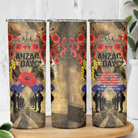 Australia and New Zealand ANZAC Day Skinny Tumbler Kangaroo and Kiwi Bird Soldier-Honor and Remember Vintage Style