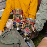 Australia and New Zealand ANZAC Day Tumbler Cup Kangaroo and Kiwi Bird Soldier-Honor and Remember Vintage Style