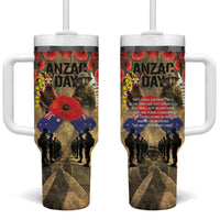 Australia and New Zealand ANZAC Day Tumbler With Handle Kangaroo and Kiwi Bird Soldier-Honor and Remember Vintage Style