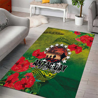 Cook Islands ANDAC Day Area Rug Honor and Remember Soliders-Forever in My Thoughts Grunge Style
