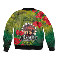 Cook Islands ANDAC Day Bomber Jacket Honor and Remember Soliders-Forever in My Thoughts Grunge Style