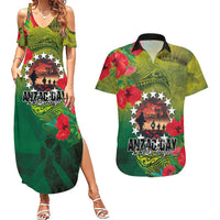 Cook Islands ANDAC Day Couples Matching Summer Maxi Dress and Hawaiian Shirt Honor and Remember Soliders-Forever in My Thoughts Grunge Style