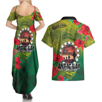Cook Islands ANDAC Day Couples Matching Summer Maxi Dress and Hawaiian Shirt Honor and Remember Soliders-Forever in My Thoughts Grunge Style