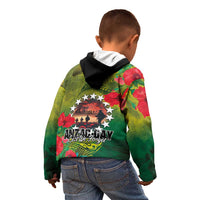 Cook Islands ANDAC Day Kid Hoodie Honor and Remember Soliders-Forever in My Thoughts Grunge Style