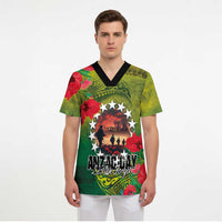 Cook Islands ANDAC Day Scrub Top Honor and Remember Soliders-Forever in My Thoughts Grunge Style - Polynesian Pride
