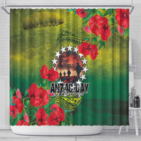 Cook Islands ANDAC Day Shower Curtain Honor and Remember Soliders-Forever in My Thoughts Grunge Style