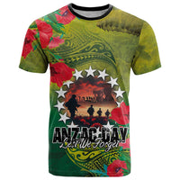 Cook Islands ANDAC Day T Shirt Honor and Remember Soliders-Forever in My Thoughts Grunge Style
