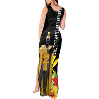 Hawaii King Kamehameha Day Tank Maxi Dress Kanaka Maoli Hibiscus Flower and Kakau Pattern LT03 - Polynesian Pride