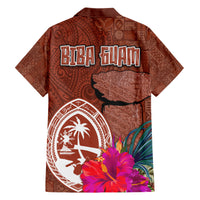 Chamorro Biba Guam Hawaiian Shirt Latte Stone Tribal and Hibiscus Flower Tapa Pattern LT03 - Polynesian Pride