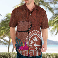 Chamorro Biba Guam Hawaiian Shirt Latte Stone Tribal and Hibiscus Flower Tapa Pattern LT03 - Polynesian Pride