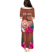 Chamorro Biba Guam Puletasi Latte Stone Tribal and Hibiscus Flower Tapa Pattern LT03 - Polynesian Pride