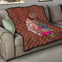 Chamorro Biba Guam Quilt Latte Stone Tribal and Hibiscus Flower Tapa Pattern LT03 - Polynesian Pride