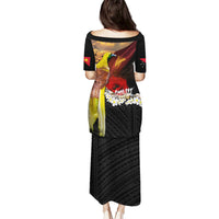 Papua New Guinea Remembrance Day Puletasi Bird of Paradise Plumeria Flower and Polynesian Pattern LT03 - Polynesian Pride