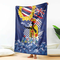 Hawaii King Kamehameha Day Blanket Lei Sea Waves Polynesian Tapa Pattern