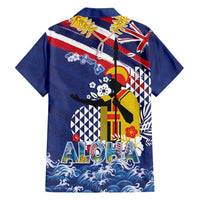 Hawaii King Kamehameha Day Family Matching Long Sleeve Bodycon Dress and Hawaiian Shirt Lei Sea Waves Polynesian Tapa Pattern