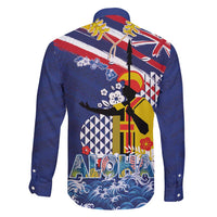 Hawaii King Kamehameha Day Family Matching Puletasi and Hawaiian Shirt Lei Sea Waves Polynesian Tapa Pattern