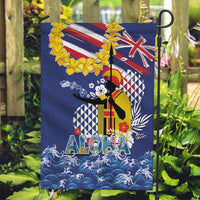 Hawaii King Kamehameha Day Garden Flag Lei Sea Waves Polynesian Tapa Pattern