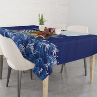 Hawaii King Kamehameha Day Tablecloth Lei Sea Waves Polynesian Tapa Pattern