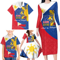 Philippines Independence Day Family Matching Long Sleeve Bodycon Dress and Hawaiian Shirt Araw ng Kalayaan Polynesian Sun and YAKAN Pattern