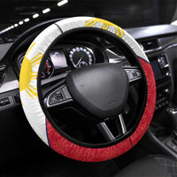 Philippines Independence Day Steering Wheel Cover Araw ng Kalayaan Polynesian Sun and YAKAN Pattern