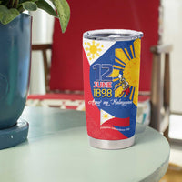 Philippines Independence Day Tumbler Cup Araw ng Kalayaan Polynesian Sun and YAKAN Pattern