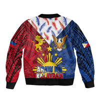Philippines Independence Day 126th Anniversary Sleeve Zip Bomber Jacket Polynesian Pattern National Flag Style