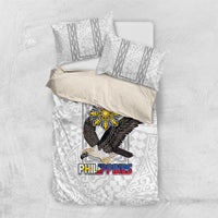 Philippines Eagle Week Bedding Set Polynesian Pattern Barong Style LT03 US Twin 172cm x 218cm White - Polynesian Pride