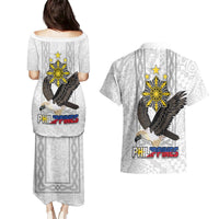 Philippines Eagle Week Couples Matching Puletasi and Hawaiian Shirt Polynesian Pattern Barong Style LT03 - Polynesian Pride