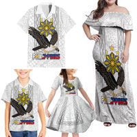 Philippines Eagle Week Family Matching Off Shoulder Maxi Dress and Hawaiian Shirt Polynesian Pattern Barong Style