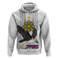 Philippines Eagle Week Hoodie Polynesian Pattern Barong Style LT03 Pullover Hoodie White - Polynesian Pride