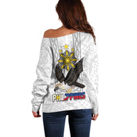 Philippines Eagle Week Off Shoulder Sweater Polynesian Pattern Barong Style LT03 - Polynesian Pride