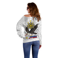 Philippines Eagle Week Off Shoulder Sweater Polynesian Pattern Barong Style LT03 - Polynesian Pride