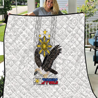 Philippines Eagle Week Quilt Polynesian Pattern Barong Style LT03 White - Polynesian Pride