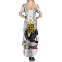 Philippines Eagle Week Summer Maxi Dress Polynesian Pattern Barong Style LT03 - Polynesian Pride