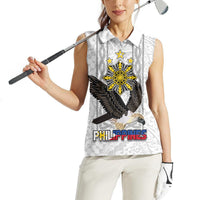 Philippines Eagle Week Women Sleeveless Polo Shirt Polynesian Pattern Barong Style LT03 - Polynesian Pride