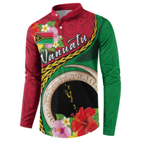 Vanuatu Tribal Boar Tusk Button Sweatshirt Tropical Plants with Namele and Melanesian Pattern