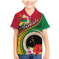 Vanuatu Tribal Boar Tusk Family Matching Mermaid Dress and Hawaiian Shirt Tropical Plants with Namele and Melanesian Pattern