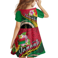 Vanuatu Tribal Boar Tusk Family Matching Off Shoulder Maxi Dress and Hawaiian Shirt Tropical Plants with Namele and Melanesian Pattern