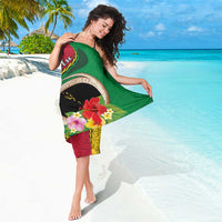 Vanuatu Tribal Boar Tusk Sarong Tropical Plants with Namele and Melanesian Pattern