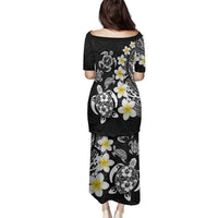 Hawaiian Plumeria Turtles Family Matching Puletasi and Hawaiian Shirt Polynesian Art Tattoo