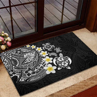 Hawaiian Plumeria Turtles Rubber Doormat Polynesian Art Tattoo